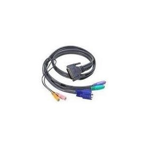Oktopuskabel für VGA, PS/2 Maus + Tastatur für 60884, für 15p. HD D-Sub Bu, 2x6p. Mini DIN Bu an 25p. D-Sub St, 1,1m (61111)