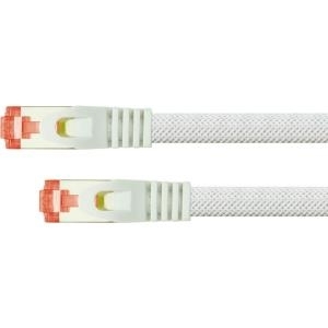 Python Series Patchkabel mit Rastnasenschutz (RNS) und Nylongeflecht - Cat. 6 - S/FTP - PiMF - PVC - 250MHz - OFC - weiß - 2m (8063PY-020W)
