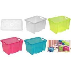 OKT Aufbewahrungsbox Multi-Box M, 13,5 Liter, natur Farbe: natur-transparent, leer platzsparend nestbar - 1 Stück (1027200100000)