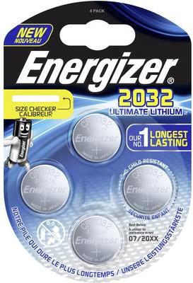 Energizer Knopfzelle CR 2032 Lithium Ultimate 2032 235 mAh 3 V 4 St. (E301319200)