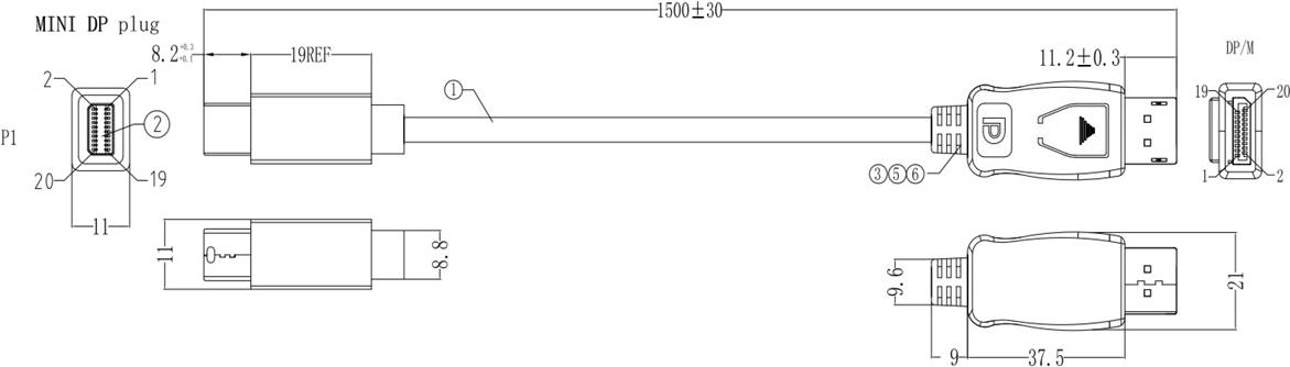 918.205 Mini DisplayPort a HDMI 1,5 m - Cavo - Display video digitale