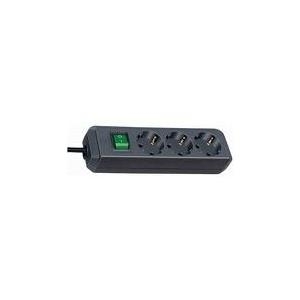 Brennenstuhl Eco-Line m. Schalter 3-fach schw 3,0m Steckdosenleiste 1152300400, schwarz, H05VV-F 3G1,5 Zuleitung 3.0 m