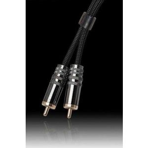 Anschlusskabel Audio, 2x Metallcinchstecker beidseitig, mit Verriegelung, vergoldete Kontakte, im Nylonmantel, schwarz, 2,5m, shiverpeaks® PREMIUM-Lin (40104-2.5-SBN)