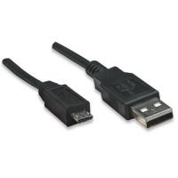 Manhattan Hi-Speed USB Device Cable - USB-Kabel - USB Typ A, 4-polig (M) - 5-polig Micro-USB Typ B (M) - 50 cm (USB / Hi-Speed USB) - geformt - Schwarz (325677)