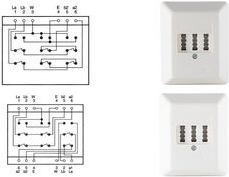 Scatole TAE 2x6/6 NF/F da parete bianco puro *shiverpeaks* BASIC-S