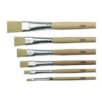 C.KREUL Borstenpinsel Hobby Line, flach, Gr. 22 unlackierter Holzstiel, Metallzwinge, weiße Schweineborste (722422)