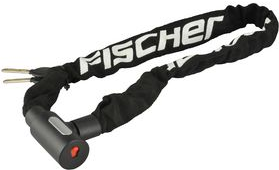 FISCHER Ketten-Fahrradschloss, Länge: 900 mm, schwarz Kette aus hochfestem gehärtetem Stahl, Durchmesser: 20 mm, - 1 Stück (85898)