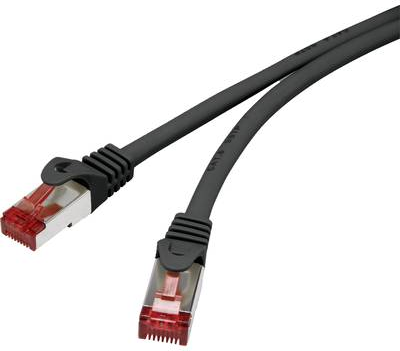 Renkforce RJ45 Netzwerk Anschlusskabel CAT 6 S/FTP 0.15 m Schwarz mit Rastnasenschutz, vergoldete Steckkontakte, Flammwidrig (RF-3301790)