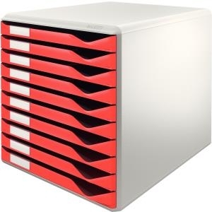Leitz Formular-Set mit Schubladen - Grau - Rot - Polystyrene - A4 - Landschaft - 285 x 355 x 290 mm (5281-00-25)