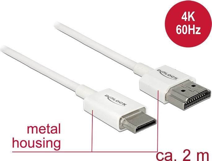 Delock Cavo HDMI ad alta velocit con Ethernet - HDMI-A maschio HDMI Mini-C maschio 3D 4K 2 m Sottile di alta qualit