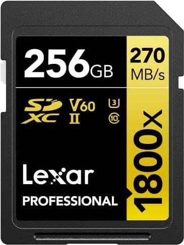 Lexar LSD1800256G-BNNNG memoria flash 256 GB SDXC Classe 10 (256GB Lexar Professional 1800x SDHC UHS-II Card)