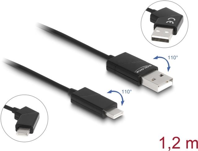 Delock Cavo USB 2.0 da tipo A maschio da 1,2 m a USB tipo C