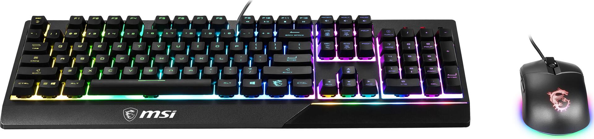 MSI Vigor GK30 combo Tastatur og mus-sÃ¦t Mecha-membran 6 zone RGB Kabling