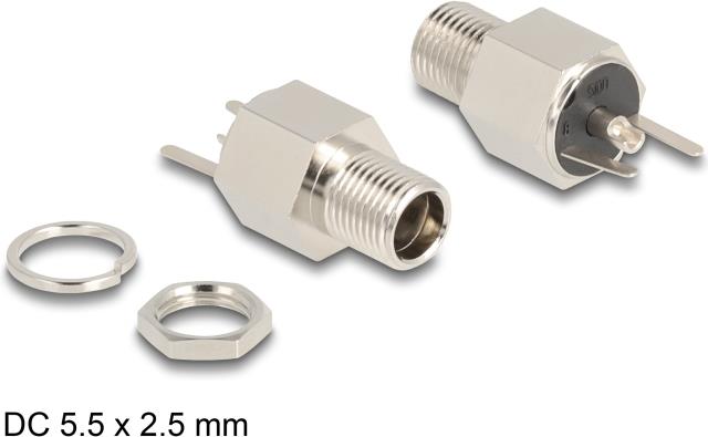 Connettore Delock Versione con presa a saldare DC 5,5 x 2,5 mm - esagonale 20 V / 9 A