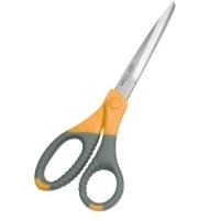 WEDO Schere TITAN plus, spitz, Länge: 180 mm, grau-gelb ergonomische Griffe mit Gummi-Profil, Spezialschliff (9857)