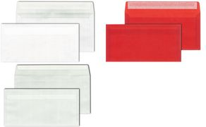 MAILmedia Briefumschlag DIN lang, weiß-transparent 112 g-qm, Maße: 110 x 220 mm, ohne Fenster, Haftklebung mit (712705)