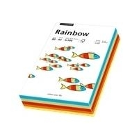 Rainbow, Mixpack 5 Intensivfarben á 20 Blatt, holfreies Premium-Papier, für Kopierer, Laser, Fax, Inkjet, FSC-zertifiziert, DIN A4 80g/m² 100 Blatt, gelb, intensivorange, intensiverot, leuchtend grün, blau (88043188)