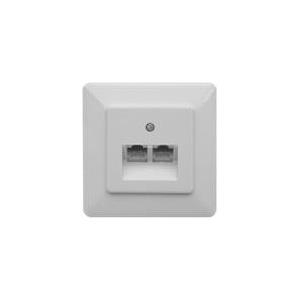 ZE Kommunikationstechnik UAE 2x8 - Anschlussdose, unterputz - RJ-45 X 2 - Pearl White, RAL 1013 - Abdeckung mit einer Aussparung (1-628.42.8.01)