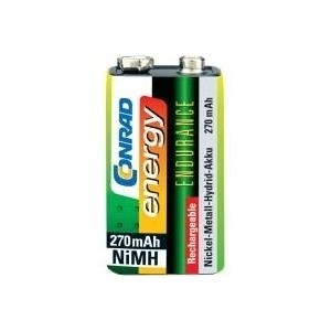 CONRAD ENERGY 9 V Block-Akku NiMH Endurance 6LR61 270 mAh 8.4 V 1 St. (9V-270)