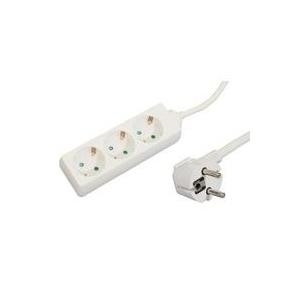MicroConnect - Verlängerungsschnur - Eingabe, Eingang CEE 7/7 - Ausgangsanschlüsse: 3 - 3 m - weiß