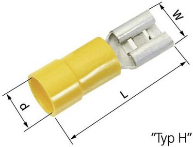 LappKabel Flachsteckhülse Steckbreite: 6.3 mm Steckdicke: 0.8 mm 180 ° Teilisoliert Gelb 63101110 50 St. (63101110)