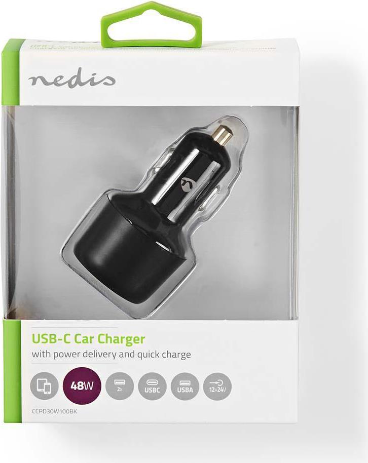 Caricabatteria da auto 48 W 2x 3,0 A - Uscite 2 - Tipo di porta USB-A / USB-C