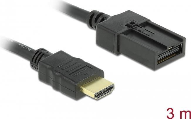 DeLOCK - Highspeed HDMI-Kabel - HDMI (M) bis HDMI Type E (Automotive) (M) - 3,0m - Doppelisolierung - Schwarz - 4K Unterstützung (85288)