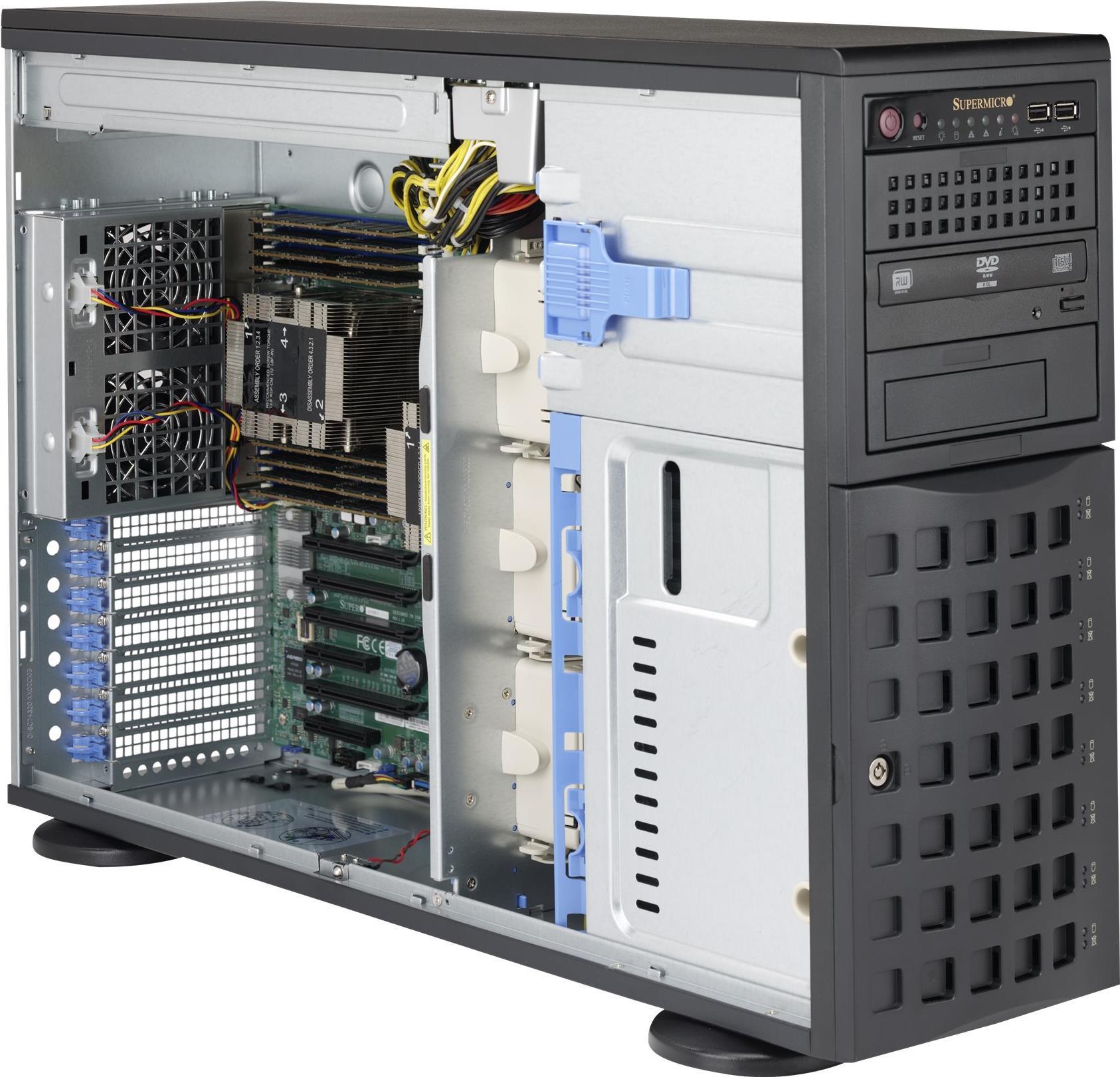 CSE-745BAC-R1K23B-SQ, Full Tower, Server, Nero, ATX, EATX, micro ATX, 4U, HDD, Rete