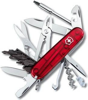 Victorinox V-1.77 25.t Calcino tascabile M trasparente rosso