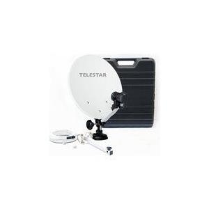 Telestar Camping-Sat-Anlage ohne Receiver (Hartschalenkoffer, 13.7  (35 cm) Spiegel , Single-LNB (0,1dB), Kompass, Kabel 10m, diverse Halter) (5103309)