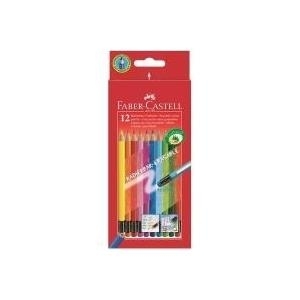 FABER-CASTELL Buntstifte radierbar, 12er Kartonetui sechseckig, farbig lackiert, mit Namensfeld, mit farbigem (116612)