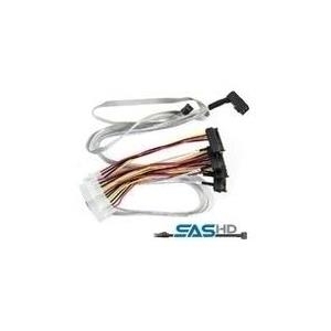 Microsemi Adaptec - Internes SAS-Kabel - mit Sidebands - SAS 6Gbit/s - 4-Lane - 36-polig 4x Mini SAS HD (SFF-8643) (M) - bis - interne Stromversorgung, 4-polig, interne SAS, 29-polig (SFF-8482) - 80 cm - rechts abgewinkelter Anschluss (2279600-R)
