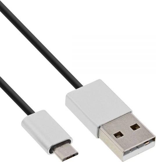 Cavo Micro-USB 2.0 - Da USB-A ST a Micro-B ST - nero-alluminio - flessibile - 2 m