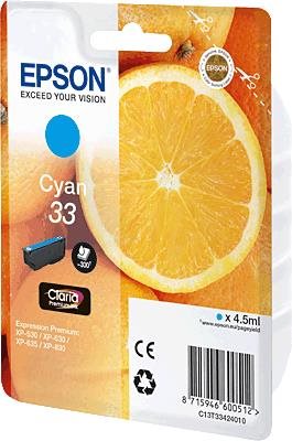 ORIGINAL Epson Cartuccia d'inchiostro ciano C13T33424012 33 300 Seiten 45ml C13T33424010