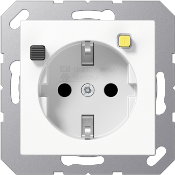JUNG A 5520.30 WW. Buchsen-Typ: Typ F. Produktfarbe: Weiß, Material: Thermoplast. Eingangsspannung: 250 V, Stromstärke (maximal): 16 A (A5520.30WW)