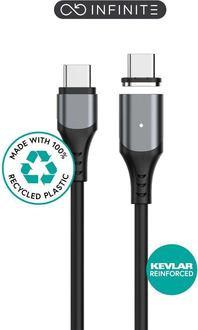 eSTUFF ES604265 cavo USB (INFINITE GRS Magnetic USB-C - - C 2.0 Cable PD100W 480 Mbps - 20m Black - Warranty 24M)