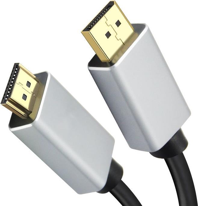 Cavo di collegamento Helos, spina DisplayPort/spina HDMI, PREMIUM, 3,0 m, nero