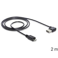 Delock Kabel Easy-USB 2.0 Type-A Plug a USB 2.0 Tipo Micro-B Connettore angolato a sinistra 2M