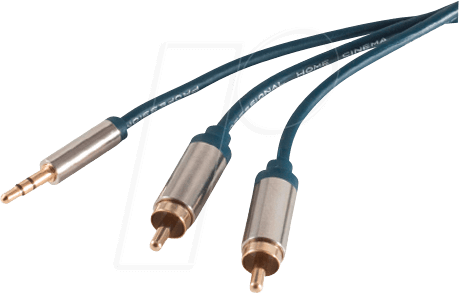 shiverpeaks SP30833-SLIM cavo audio 3 m 3,5 mm 2 x RCA blu - cromo (SP30833-SLIM)