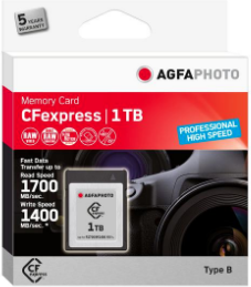 AgfaPhoto CFexpress Professional - 1000 GB - CFexpress - NAND - 1700 MB/s - 1400 MB/s - Resistente al freddo - Resistente al ca