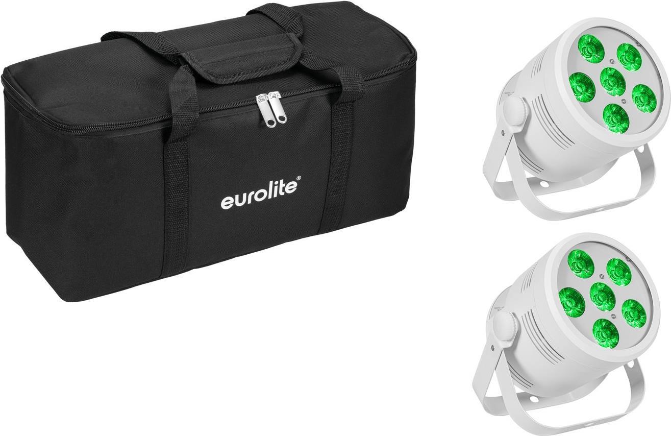 EUROLITE Set 2x LED Silent Par 6 QCL Floor ws + Soft-Bag (20000965)