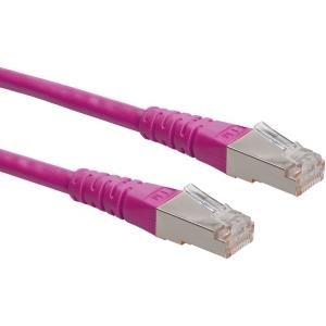 ROLINE - Patch-Kabel - RJ-45 (M) bis RJ-45 (M) - 1.5 m - SFTP, PiMF - CAT 6e - geformt - pink (21.15.0843)