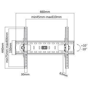 VALUE - Wandhalterung für LCD-/Plasmafernseher - Schwarz - Bildschirmgröße: 81 - 152 cm (32 - 152,40cm (60)) (17.99.1218)