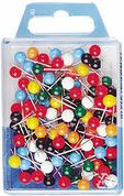 WEDO Markierungsnadeln, Nadellänge: 16 mm, rot Kopfdurchmesser: 6 mm, vernickelt, in SB-Klarsichtdose (56 102)