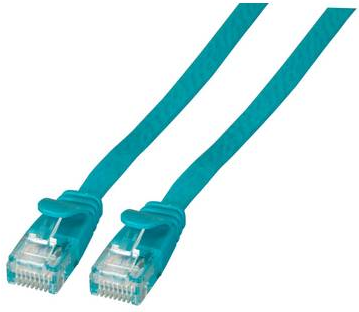 EFB-Elektronik GmbH RJ45 Flachpatchkabel U/UTP, Cat.6A, PVC, 1,5m, grün, Besondere MerkmaleMantelmaterial: PVCQuerschnitt: 4 x 2 x AWG30/7Kabeldurchmesser: 6,0x1,6mmKabeltyp: FlachpatchkabelStecker (K8107GN.1,5)