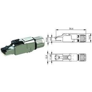 Telegärtner Stecker, TP/RJ45, Feldkonfektionierbar, CAT6A, MFP8-IE T568B, 5,5-10mm Kabeldurchmesser (J00026A5001)
