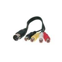 Alcasa 5-pin DIN/4xRCA - 20cm 0.2m 5-pin DIN 4 x RCA Schwarz (AD-5S4CB)