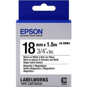 Epson LabelWorks LK-5WB2 - Etikettenband - Schwarz auf Weiß - Rolle (0,6 cm x 9 m) 1 Rolle(n) - für LabelWorks LW-300L, LW-400, LW-400L, LW-400VP, LW-600P, LW-700, LW-900P (C53S655001)
