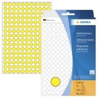 HERMA - Selbstklebende Papieretiketten, rund - Gelb - 8 mm rund 5632 Etikett(en) (32 Bogen x 176) (2211)
