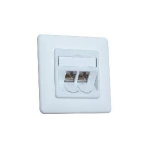 METZ CONNECT BTR E-DAT modul 8/8(8) UP - Anschlussdose, unterputz - RJ-45 X 2 - Pure White, RAL 9010 - 2 Ports (1309121002-E)